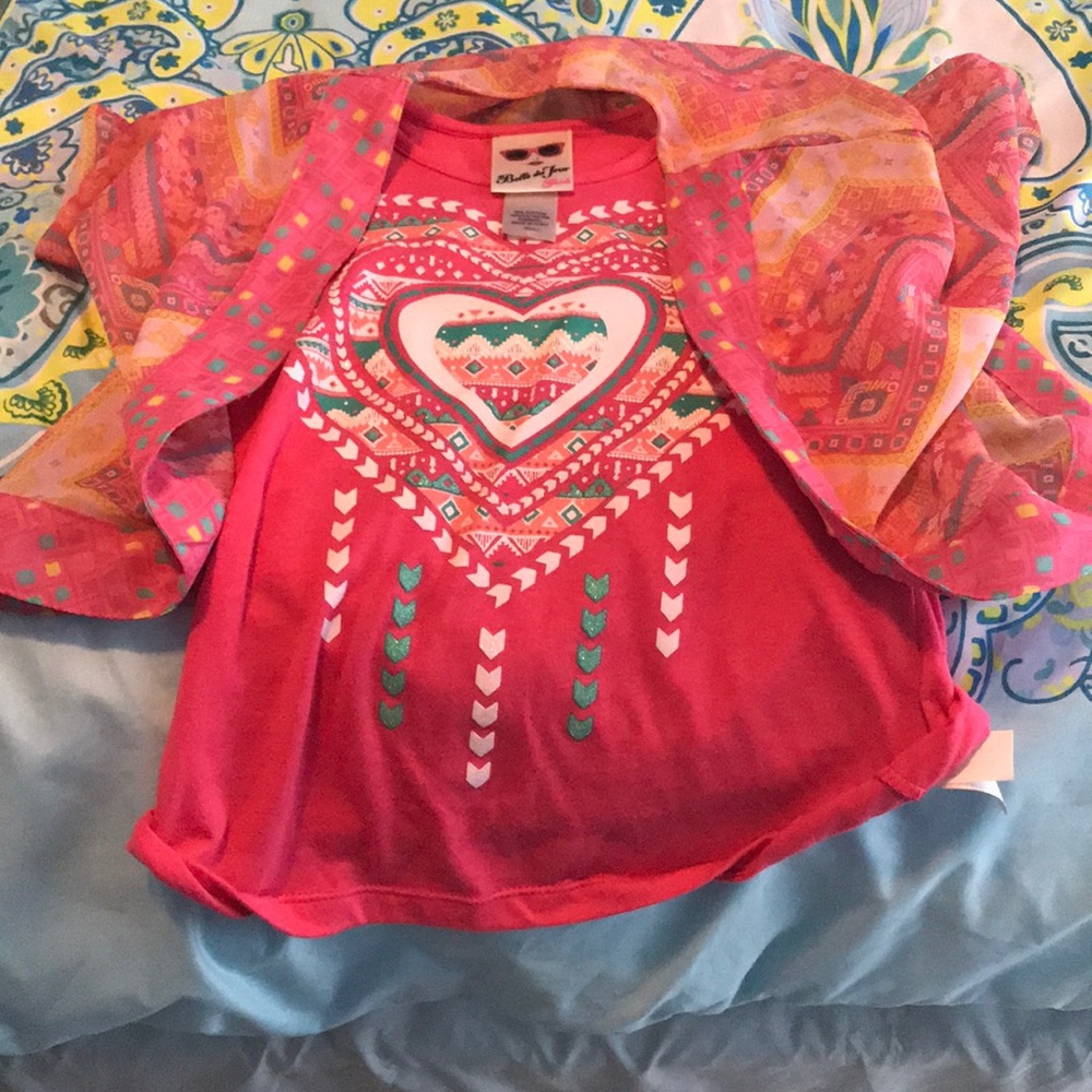 Cute pink shirt with sweater